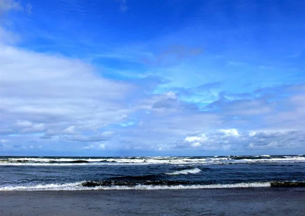 Ondas Frente Norderney — Fotografia de Stock