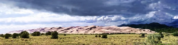 Nagy Homokdűnék Panorámája — Stock Fotó