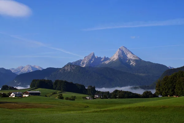 Panorama Montaña Por Mañana Las Tierra Berchtesgadener —  Fotos de Stock