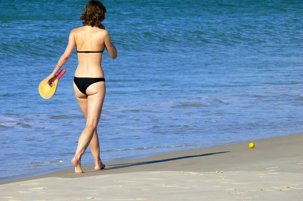 Mujer Joven Playa —  Fotos de Stock