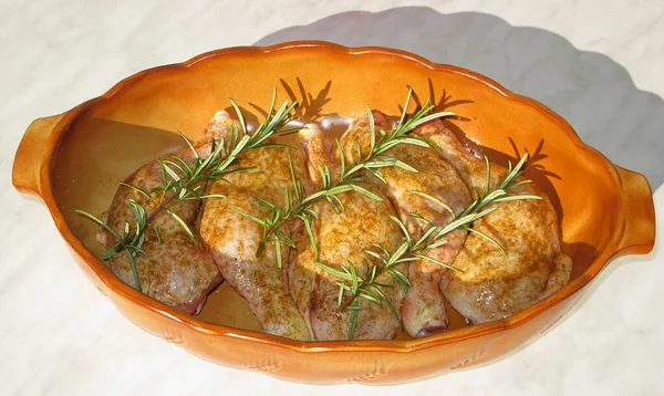Baked Chicken Breast Rosemary Thyme — Stock Photo, Image