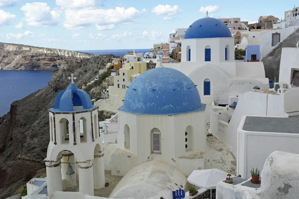 Kék Székesegyház Oia Santorini — Stock Fotó