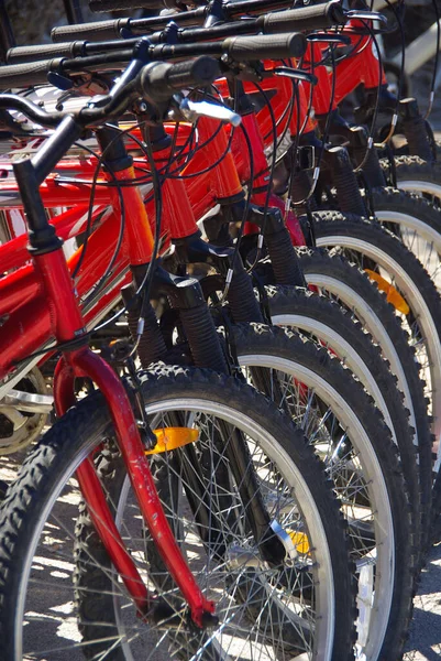 Ряд Велосипедов Амстердаме Нижние Земли — стоковое фото