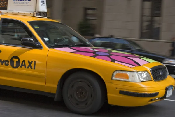 Yellow Taxi Car Street — Stock Photo, Image