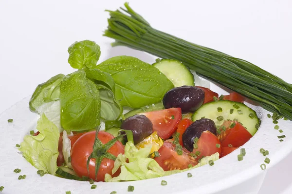 Salat Mit Tomaten Und Mozzarella — Stockfoto