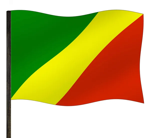 Flagge Des Kongo Patriotismus Und Nationalflagge — Stockfoto