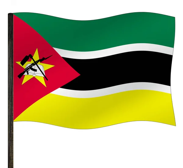 Bandeira Moçambique Patriotismo Bandeira Nacional — Fotografia de Stock