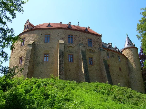 Festői Kilátás Fenséges Középkori Vár Építészet — Stock Fotó