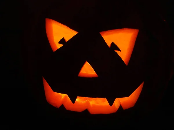 Calabaza Halloween Sobre Fondo Negro — Foto de Stock
