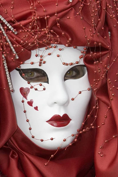 Närbild Ett Ansikte Kvinna Med Mask — Stockfoto