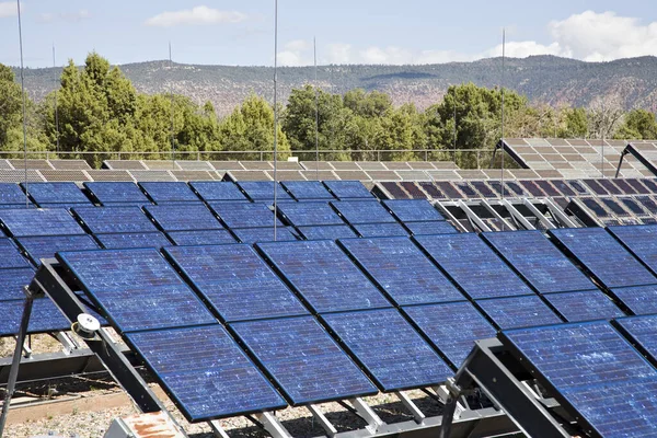 Sistema Energia Solar Geração Eletricidade — Fotografia de Stock