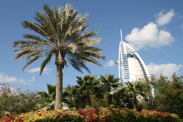 Burj Arab Met Palmbomen — Stockfoto