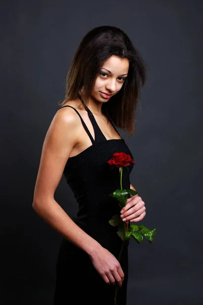 Krásná Žena Růžovými Květy — Stock fotografie
