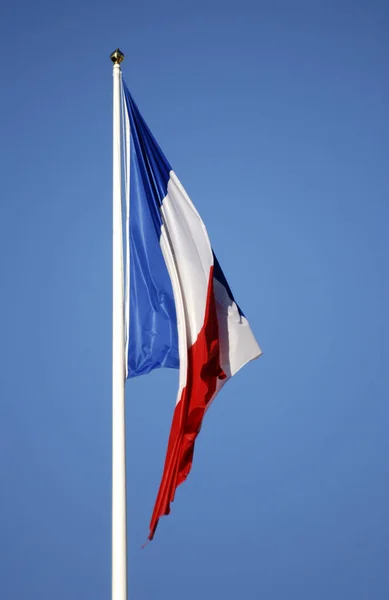 Bandeira Grécia Fundo Céu Azul — Fotografia de Stock