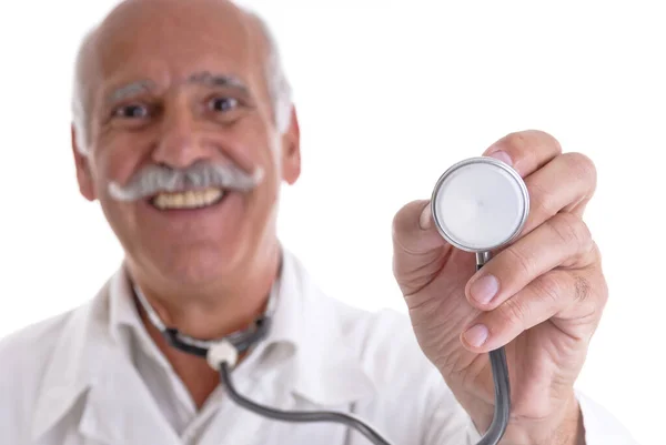 Medico Con Stetoscopio Assistenza Sanitaria — Foto Stock