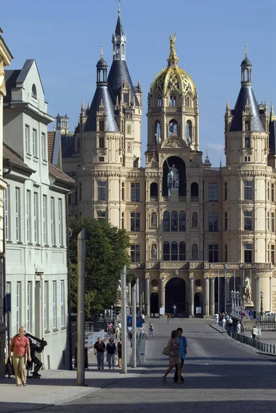 Castelo Schwerin Sede Parlamento Estadual Schwerin Mecklenburg Vorpommern Alemanha — Fotografia de Stock