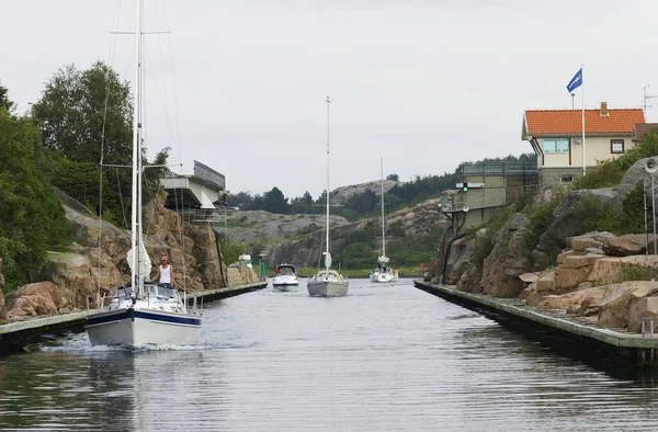 Корабли Каналам Швеции — стоковое фото