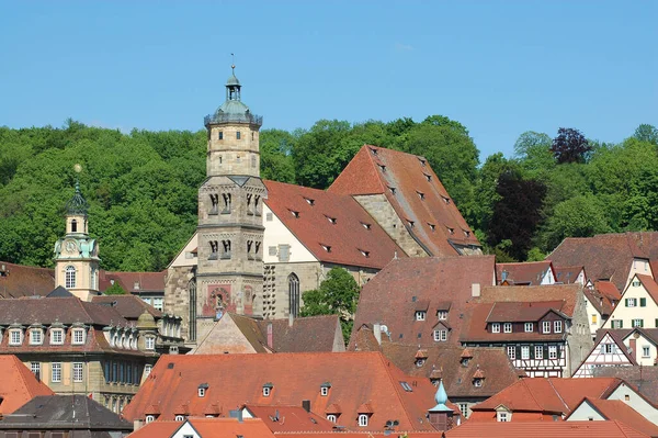 Swabian Hall Comburg Castle Castle Wall Hohenlohe Wrttemberg Wehrturm Turistika — Stock fotografie