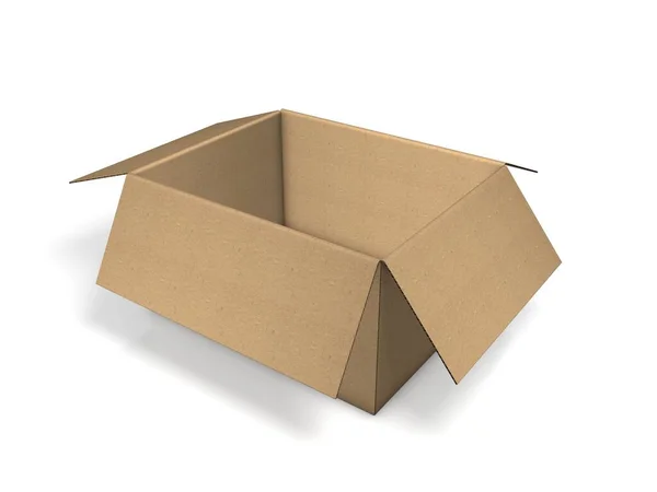 Beyaz Arkaplanda Izole Edilmiş Karton Kutuyu — Stok fotoğraf