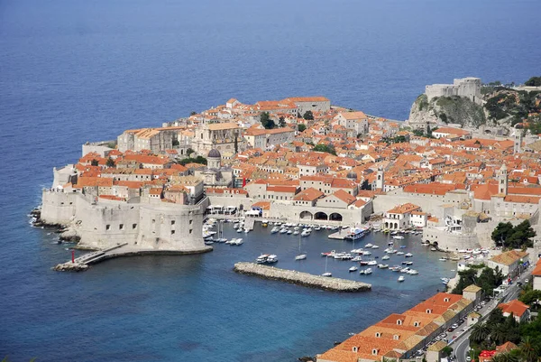 Óváros Dubrovnik Kikötőjével — Stock Fotó