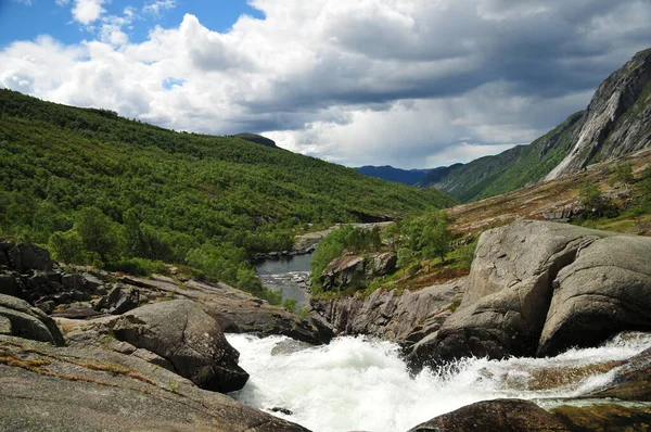 Norwegen Auf Naturlandschaft Hintergrund — Stockfoto