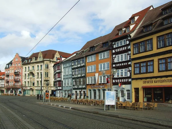 Erfurter Häuser Domplatz — Stockfoto