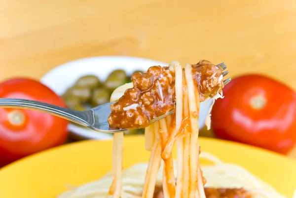 Итальянские Спагетти Длинной Пастой — стоковое фото