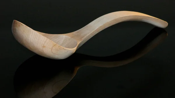 Colher Madeira Esculpida Mão — Fotografia de Stock