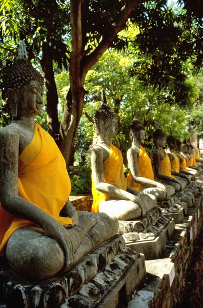 Statues Bouddha Dans Temple — Photo