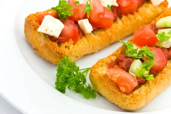 Snack Bruschetta Fast Food — Stockfoto