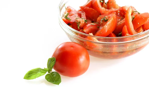 Miska Sałatką Pomidorową — Zdjęcie stockowe