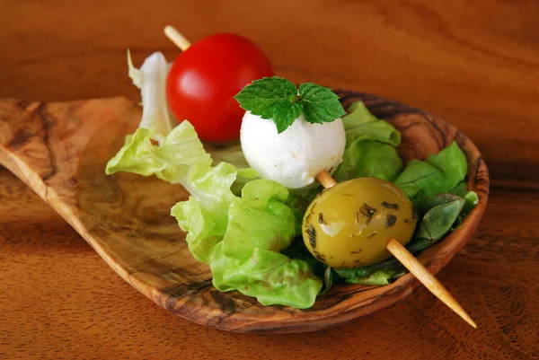 Mediterranean Trio Skewer — Stock Photo, Image