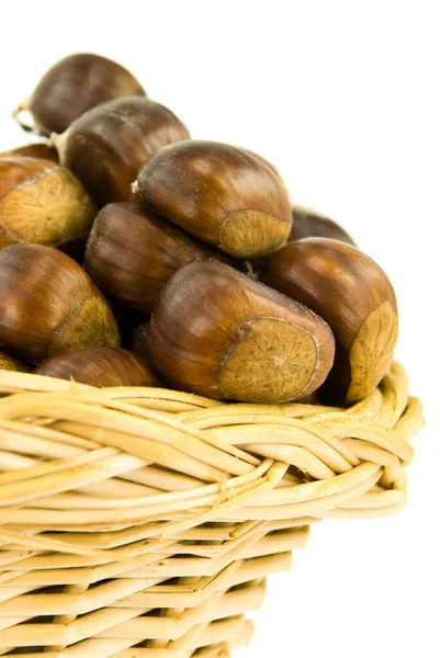Edible Chestnuts Basket — Stock Photo, Image
