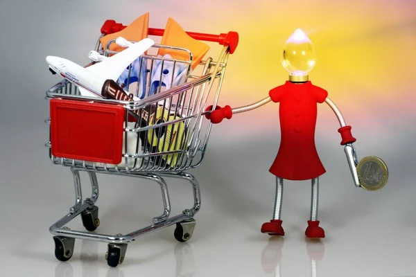 Shopping Cart Trolley Retail Shop — Stock Photo, Image