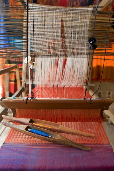 Loom Textiel Met Hand — Stockfoto