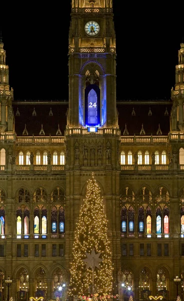 Karácsonyi Vásár Bécsben Városháza — Stock Fotó