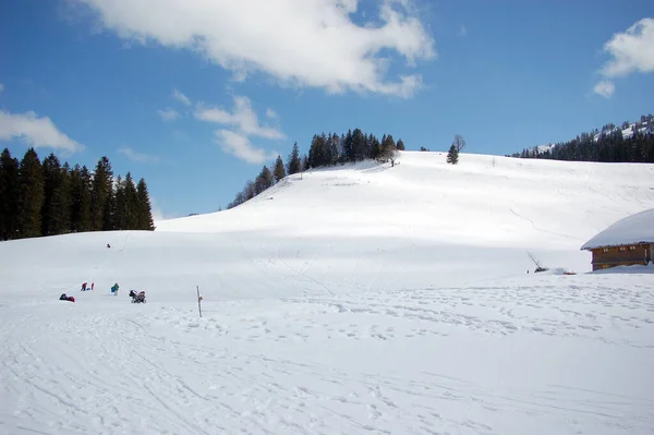 Winterlandschaft Mit Skigebiet — Stockfoto