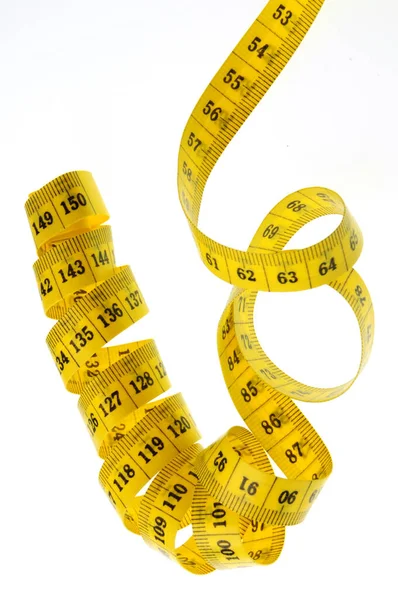 Fita Medição Amarela Isenta Espiral — Fotografia de Stock