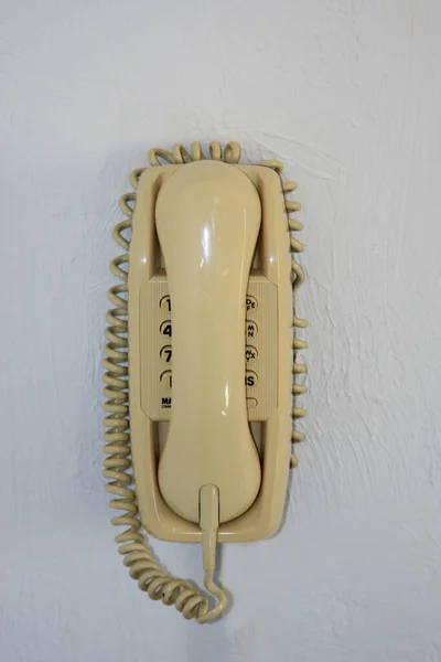 Vecchio Telefono Sul Tavolo Legno — Foto Stock