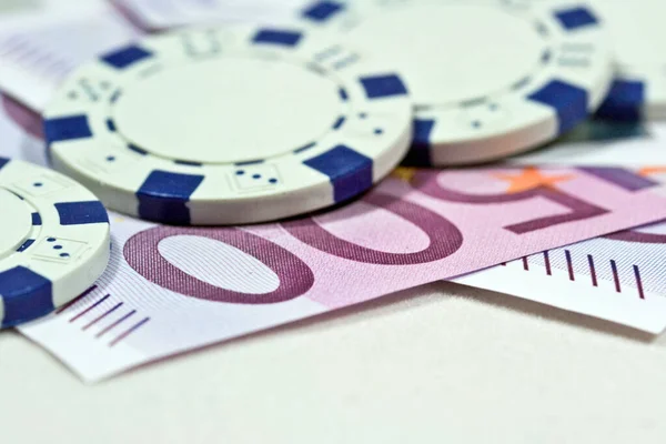 Poker Chips Close Casino Achtergrond — Stockfoto