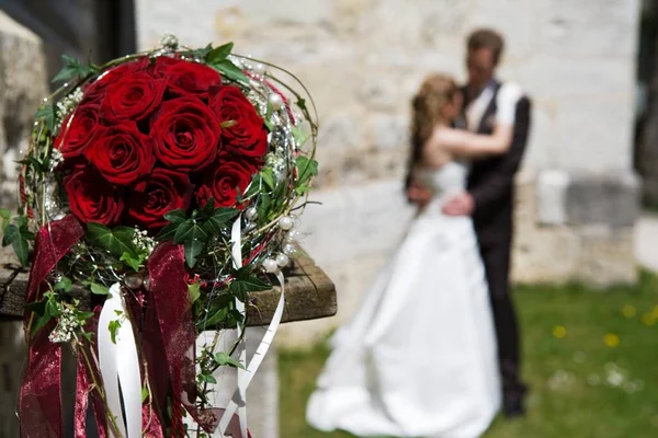 Buquê Noiva Com Flores Flora Casamento — Fotografia de Stock