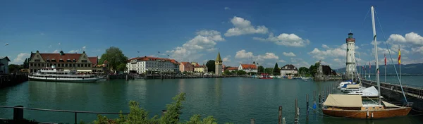 Panoráma Lindauer Kikötőből Lindau Lake Constance Sziget — Stock Fotó