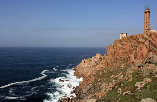 Denna Fyr Står Mycket Farlig Kustremsa Norra Spanien Costa Morte — Stockfoto