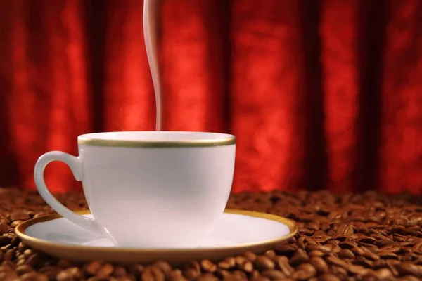 Чашка Кофе Деревянном Столе — стоковое фото