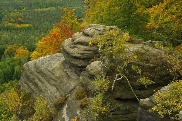 Zschirnstein View Zschirnstein — Stockfoto