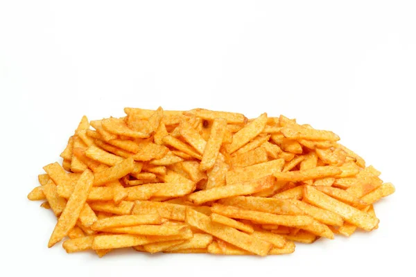 Pommes Frites Isolerad Vit Bakgrund — Stockfoto