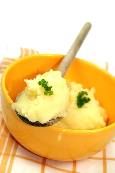 Porridge Patate Cucchiaio Legno — Foto Stock