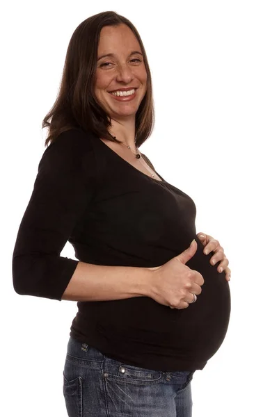 Femme Enceinte Avec Gros Ventre — Photo