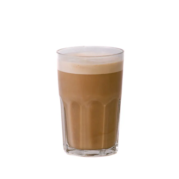 Ποτήρι Καφέ Παγάκια Που Απομονώνονται Λευκό Φόντο — Φωτογραφία Αρχείου