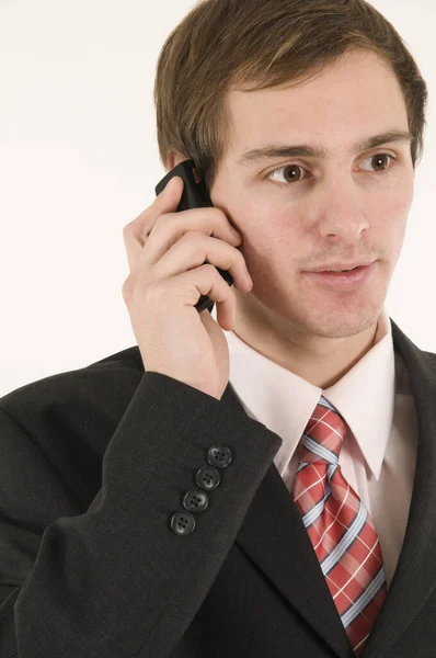 Młody Biznesmen Telefonem — Zdjęcie stockowe
